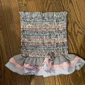 DO+BE multi color tube skirt with ruffle. Size M.